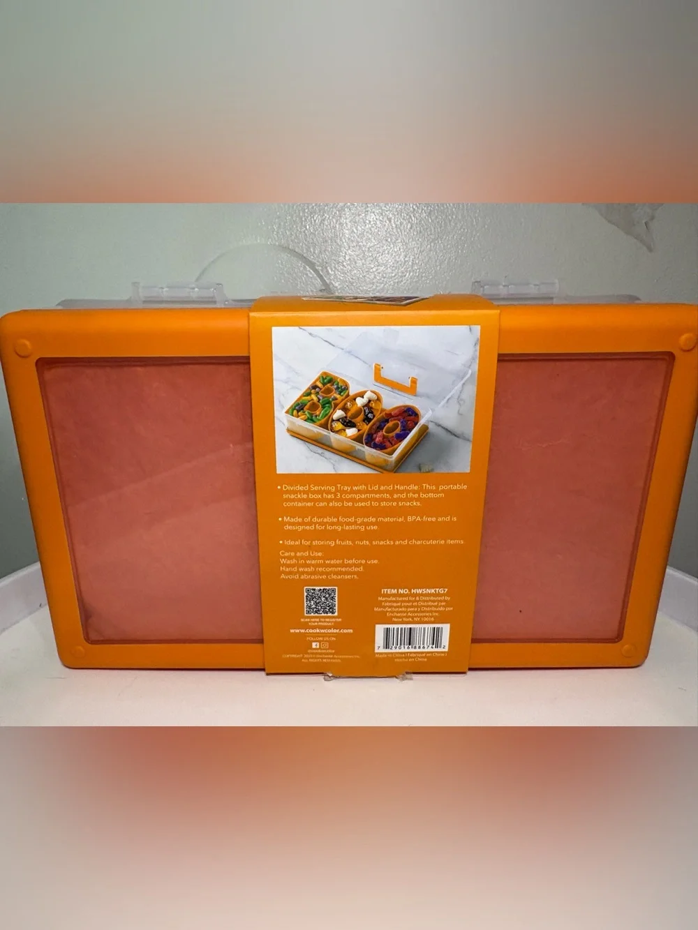 Halloween ‘ Boo ‘ Snack Box - Orange Food Storage Container